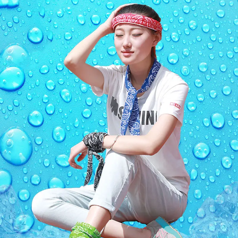 Ice Cooling Headband Hand Wrap Wrist Scarf Bandana Cool Summer Sports Towel Men Women Hair Accessories
Ice Cooling Headband Hand Wrap Wrist Scarf Bandana Cool Summer Sports Towel Men Women Hair Accessories
