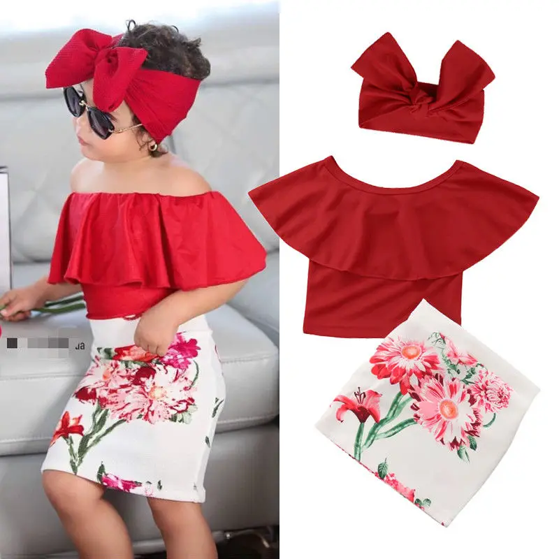 Kid Baby Girls Off Shoulder Tops Floral Print Skirt Headband Outfit Summer Set 3PCS
Kid Baby Girls Off Shoulder Tops Floral Print Skirt Headband Outfit Summer Set 3PCS