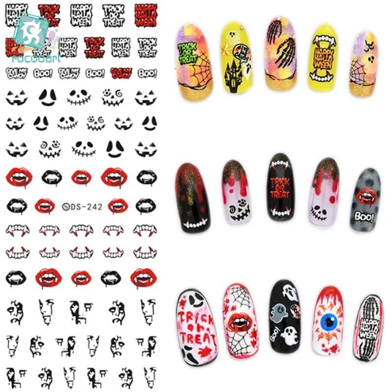 DS242 DIY Designer Horrible Halloween Water Transfer Nails Art Sticker vampire Tooth Nail Wraps Foil Sticker manicure stickers
DS242 DIY Designer Horrible Halloween Water Transfer Nails Art Sticker vampire Tooth Nail Wraps Foil Sticker manicure stickers