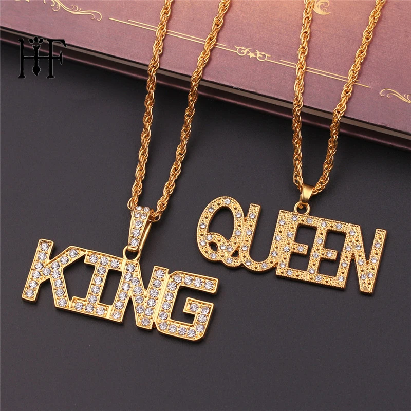 Men Hip Hop Full Rhinestone King Queen Pendants Necklaces Bling Bling Iced Out Cuban Link Chain Hiphop Necklace Men Jewelry Gift
Men Hip Hop Full Rhinestone King Queen Pendants Necklaces Bling Bling Iced Out Cuban Link Chain Hiphop Necklace Men Jewelry Gift