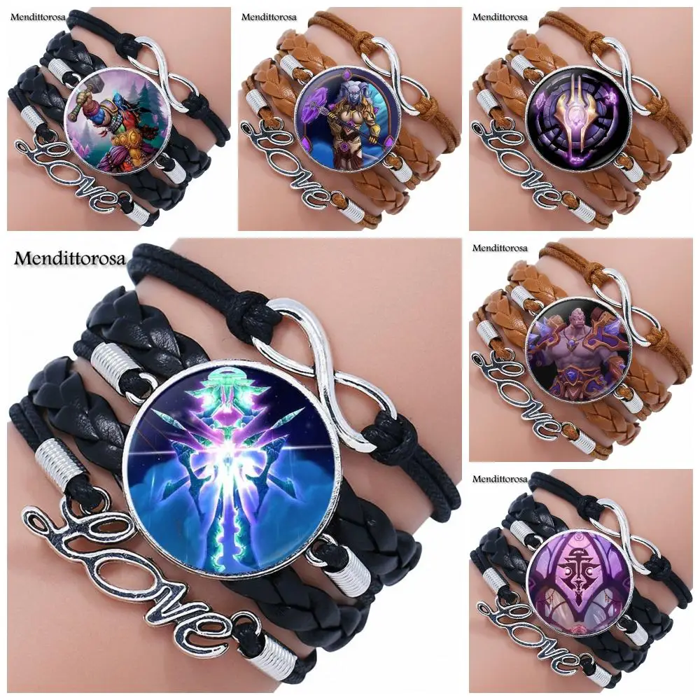 WoW World of Warcraft For Wedding Brand Multilayer Black/Brown Leather Bracelet Bangle Glass Cabochon Jewelry Bijouterie
WoW World of Warcraft For Wedding Brand Multilayer Black/Brown Leather Bracelet Bangle Glass Cabochon Jewelry Bijouterie