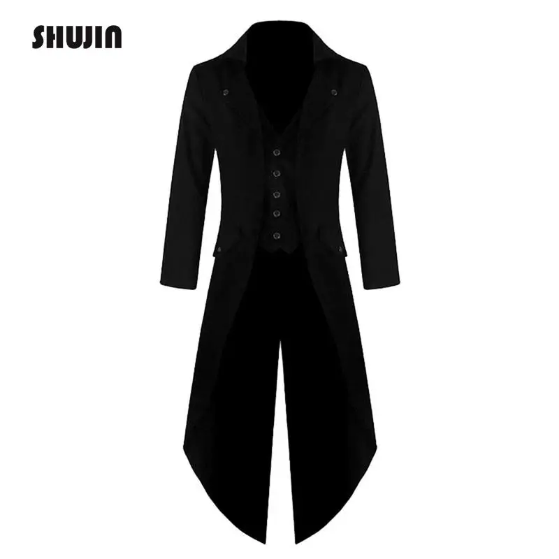 Men's Coat Solid color Steampunk Retro Tuxedo 2018 New Fashion Male Uniform dress SHUJIN FF
Men's Coat Solid color Steampunk Retro Tuxedo 2018 New Fashion Male Uniform dress SHUJIN FF