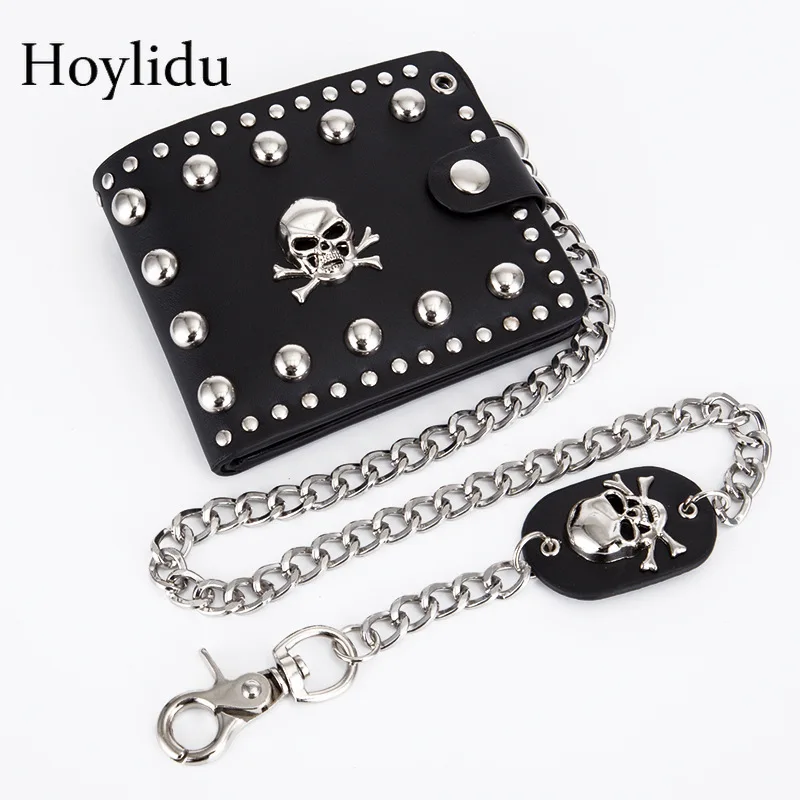 Cool Punk Gothic Style Men Wallets Vintage Single Skull PU Leather Wallet Men's Wallet Retro Card Holder Money Purse with Chain
Cool Punk Gothic Style Men Wallets Vintage Single Skull PU Leather Wallet Men's Wallet Retro Card Holder Money Purse with Chain