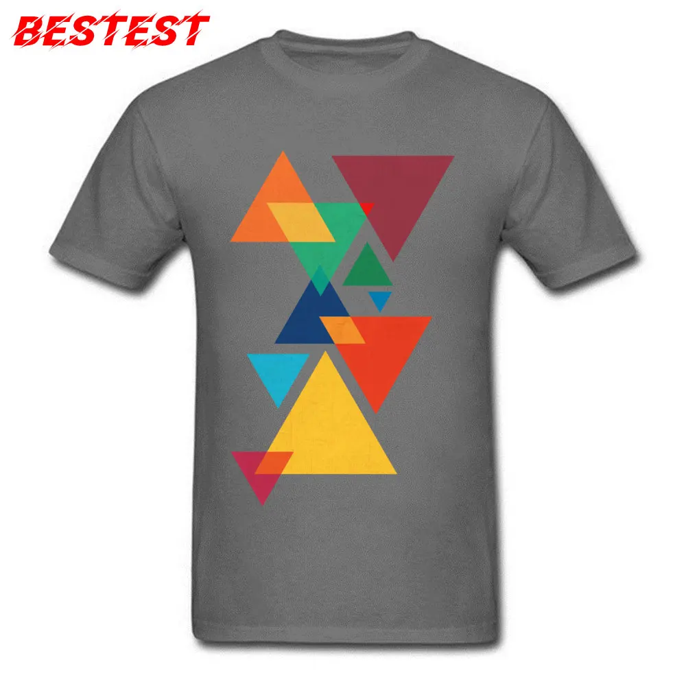 Abstract Geometric Triangles Composition T Shirt Geek 2018 New Fashion Round Neck 100% Cotton Tees Tops Shirt for Men Labor Day Abstract Geometric Triangles Composition carbon