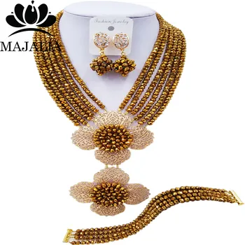 Majalia Classic Nigerian Wedding African Jewelery Set Golden color Crystal Necklace Bride Jewelry Set Free Shipping 6CL011
Majalia Classic Nigerian Wedding African Jewelery Set Golden color Crystal Necklace Bride Jewelry Set Free Shipping 6CL011