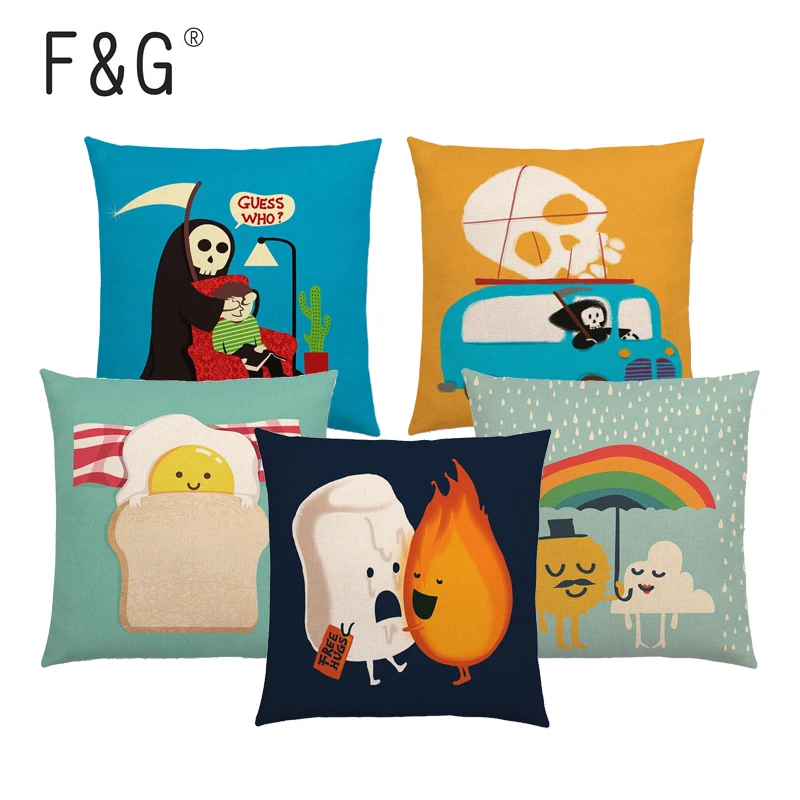 Fun Cartoon Cushion Cover Happy Day Warm Heart Fun Fruit Lovely Food Stamp Home Decoration Car Sofa Pillowcase
Fun Cartoon Cushion Cover Happy Day Warm Heart Fun Fruit Lovely Food Stamp Home Decoration Car Sofa Pillowcase