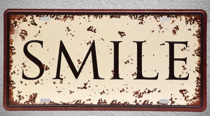 1 pc Smile quotes saying happy Life plaques Tin Plates Signs Brussel wall man cave Decoration Metal Art Vintage Poster
1 pc Smile quotes saying happy Life plaques Tin Plates Signs Brussel wall man cave Decoration Metal Art Vintage Poster