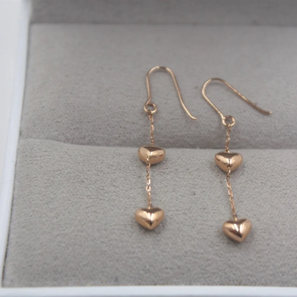Pure 18K Rose Gold Drop Earrings Personalized Smooth Loving Heart Cute Earrings 1.3-1.5g Everyday Jewelry Girlfriend Best Gift
Pure 18K Rose Gold Drop Earrings Personalized Smooth Loving Heart Cute Earrings 1.3-1.5g Everyday Jewelry Girlfriend Best Gift