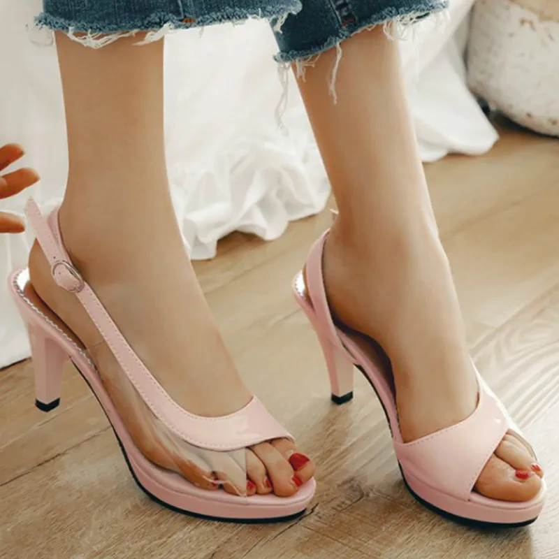 Womens Peep Toe Clear Sandals Spike Heel Slingback Shoes Summer Shoes Women Shoes Size 33 Sandals White Black Pink Blue Green
Womens Peep Toe Clear Sandals Spike Heel Slingback Shoes Summer Shoes Women Shoes Size 33 Sandals White Black Pink Blue Green