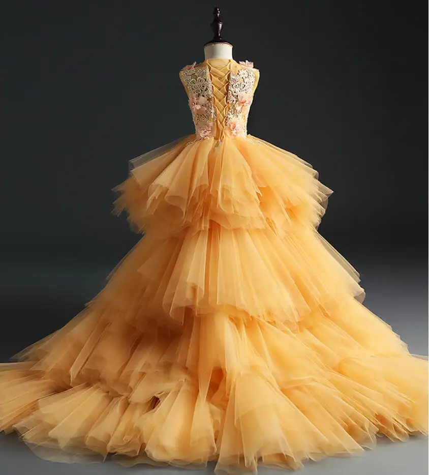 ELegant Long Trailing Flower Girls Dress for Wedding Gold Tutu Floral Kids Pageant Dress First Communion Dress Party Prom Dress
ELegant Long Trailing Flower Girls Dress for Wedding Gold Tutu Floral Kids Pageant Dress First Communion Dress Party Prom Dress
