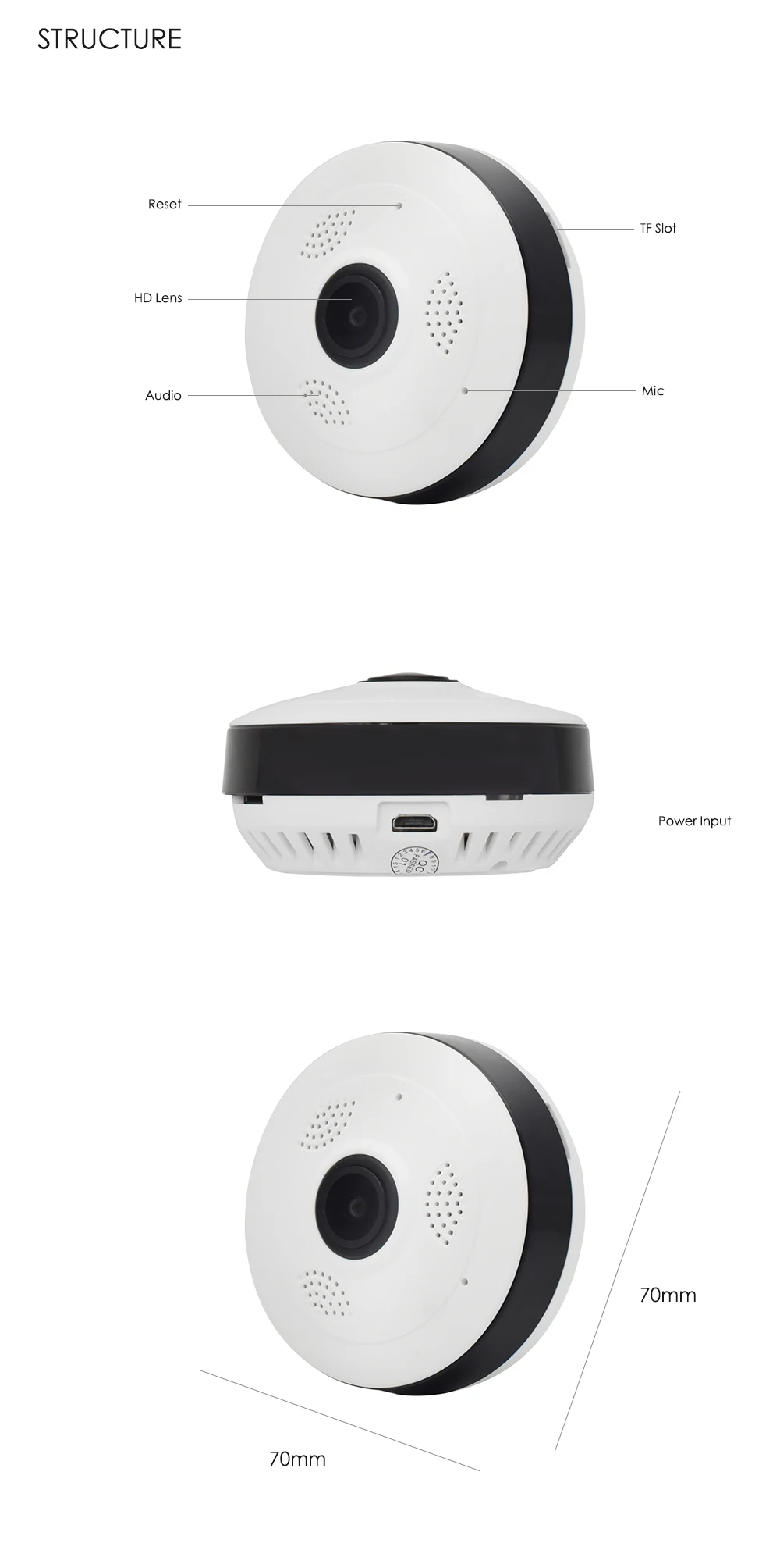 HD 960P Wireless VR Panoramic Camera 360 Degree WIFI IP Camera Fisheye CCTV Video Baby Monitor Surveillance Camera Night Vision (14)