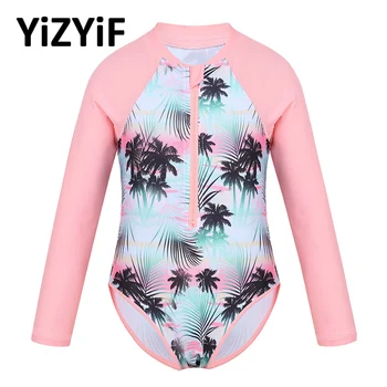 One piece swimsuit Girls Swimwear Long Sleeves Palm Printed Zippered Swimsuit Bathing Suit Rash Guard Children Swimming Suits
One piece swimsuit Girls Swimwear Long Sleeves Palm Printed Zippered Swimsuit Bathing Suit Rash Guard Children Swimming Suits