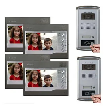 ZHUDELE 4X7"Video Door Phone Monitors+2XIR HD IR Camera w/t ID Card Unlocking function Home Security Intercom System For 2 Doors
ZHUDELE 4X7"Video Door Phone Monitors+2XIR HD IR Camera w/t ID Card Unlocking function Home Security Intercom System For 2 Doors