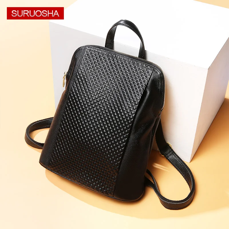 Genuine Leather Backpack Female Backpacks School Shoulder Bag Mochila Feminina Bagpack Embossed Plaid Brand Design Backpack
Genuine Leather Backpack Female Backpacks School Shoulder Bag Mochila Feminina Bagpack Embossed Plaid Brand Design Backpack