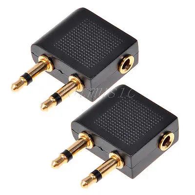 2*3.5mm Female Stereo To 2 Male Mono Airplane Headphone Jack Audio Adapter 
2*3.5mm Female Stereo To 2 Male Mono Airplane Headphone Jack Audio Adapter