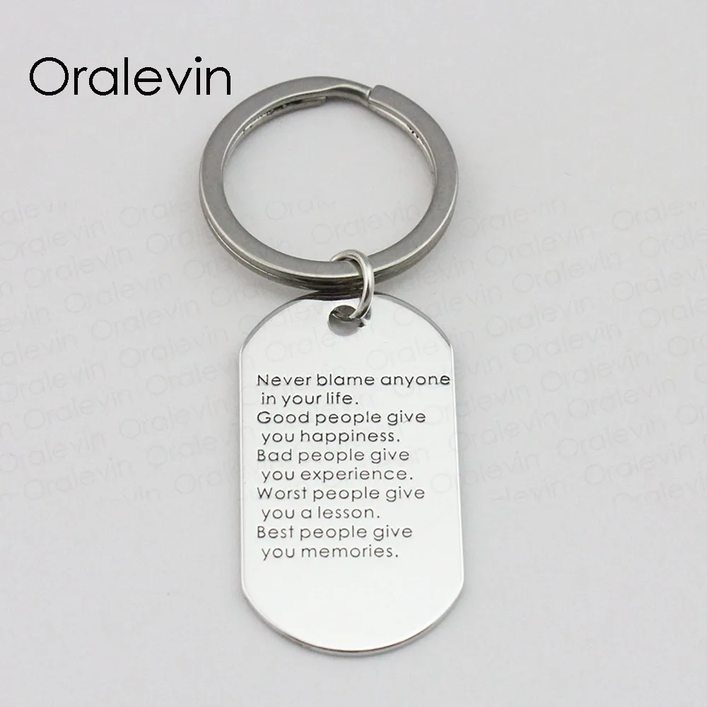 NEVER BLAME ANYONE IN YOUR LIFE,GOOD PEOPLE GIVE YOU HAPPINESS Inspirational Dog Tag Keychain Necklace Jewelry,10Pcs/Lot, LN1809
NEVER BLAME ANYONE IN YOUR LIFE,GOOD PEOPLE GIVE YOU HAPPINESS Inspirational Dog Tag Keychain Necklace Jewelry,10Pcs/Lot, LN1809