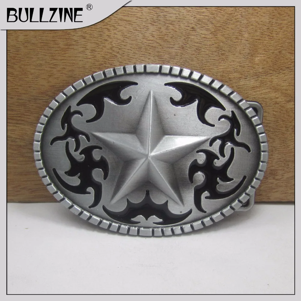 The Bullzine Star belt buckle with pewter finish FP-03379 suitable for 4cm width snap on belt
The Bullzine Star belt buckle with pewter finish FP-03379 suitable for 4cm width snap on belt