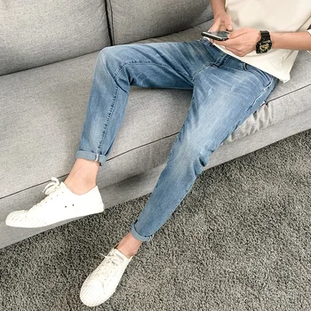 Spring 2019 Jeans, Men's Tide, Elastic Style, Casual Foot, Broken Hole, Nine Points, Pants, Men's Trend.
Spring 2019 Jeans, Men's Tide, Elastic Style, Casual Foot, Broken Hole, Nine Points, Pants, Men's Trend.