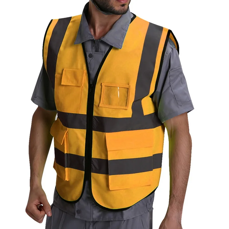 Safty Clothing High Visibility Reflective Strips Breathable Durable Front Zipper Safety Vest with Pockets
Safty Clothing High Visibility Reflective Strips Breathable Durable Front Zipper Safety Vest with Pockets