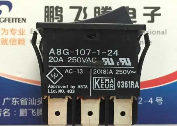Free 1PCS Japan OMRON A8G-107-1-24 DPDT 20A 250VAC 6pin high current Rocker switch 6 feet 2 files Rocker power switch 250V
Free 1PCS Japan OMRON A8G-107-1-24 DPDT 20A 250VAC 6pin high current Rocker switch 6 feet 2 files Rocker power switch 250V