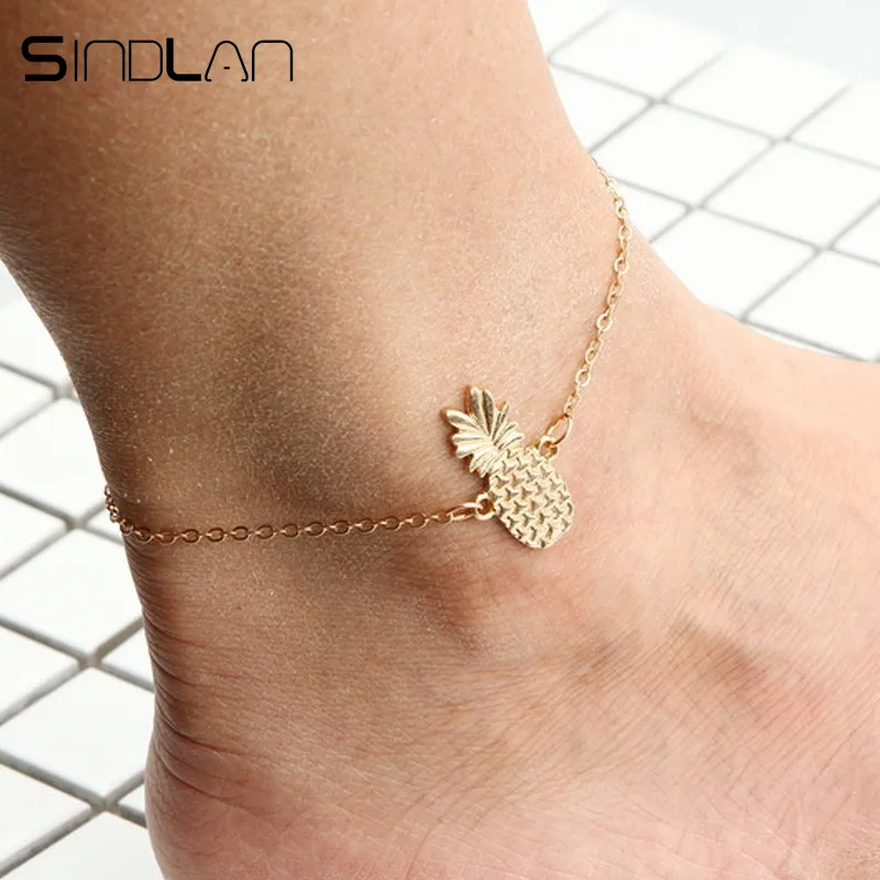 

Sindlan Lovely Pineapple Charm Anklet for Girls Summer Gold Foot Chain Ankle Bracelet for Women Beach Sandal Barefoot Anklets