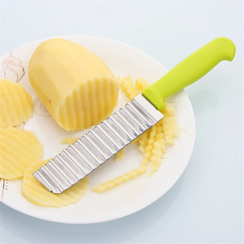 1PC New Stainless Steel Wave Knife Potato Cutting Corrugated Knife Fries Chips Cutter Slicer Cooking Tools
1PC New Stainless Steel Wave Knife Potato Cutting Corrugated Knife Fries Chips Cutter Slicer Cooking Tools