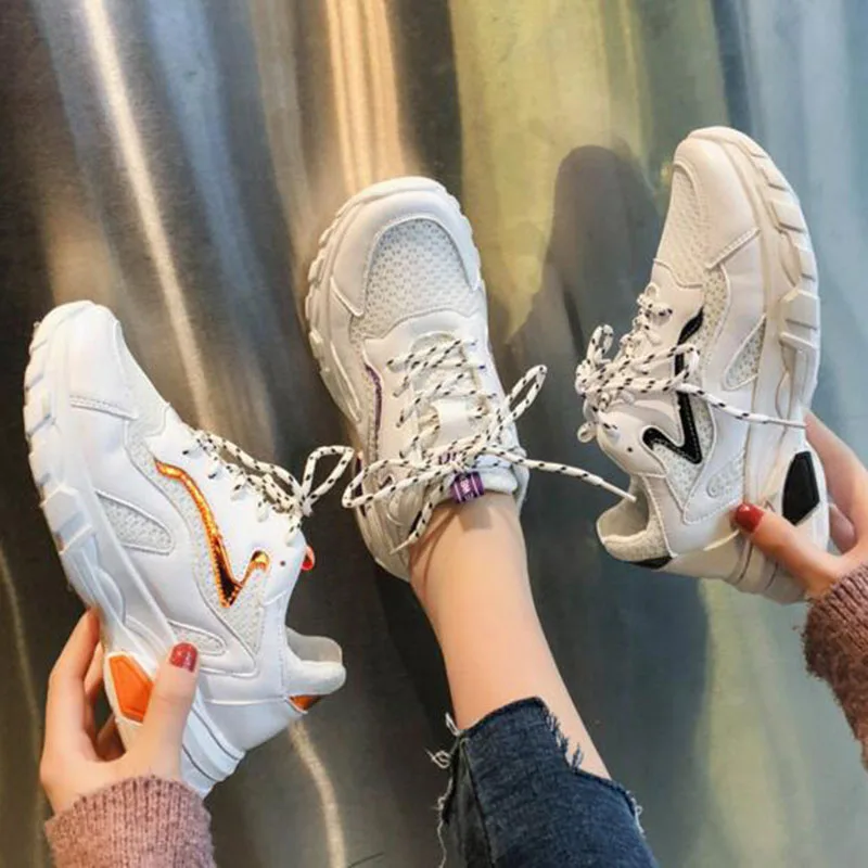 Sports Students Women Fashion Flats Platform Shoes,Leather Mesh Patchwork Rubber Cross-tied Shoes Lace-up Breathable Soft Bottom
Sports Students Women Fashion Flats Platform Shoes,Leather Mesh Patchwork Rubber Cross-tied Shoes Lace-up Breathable Soft Bottom