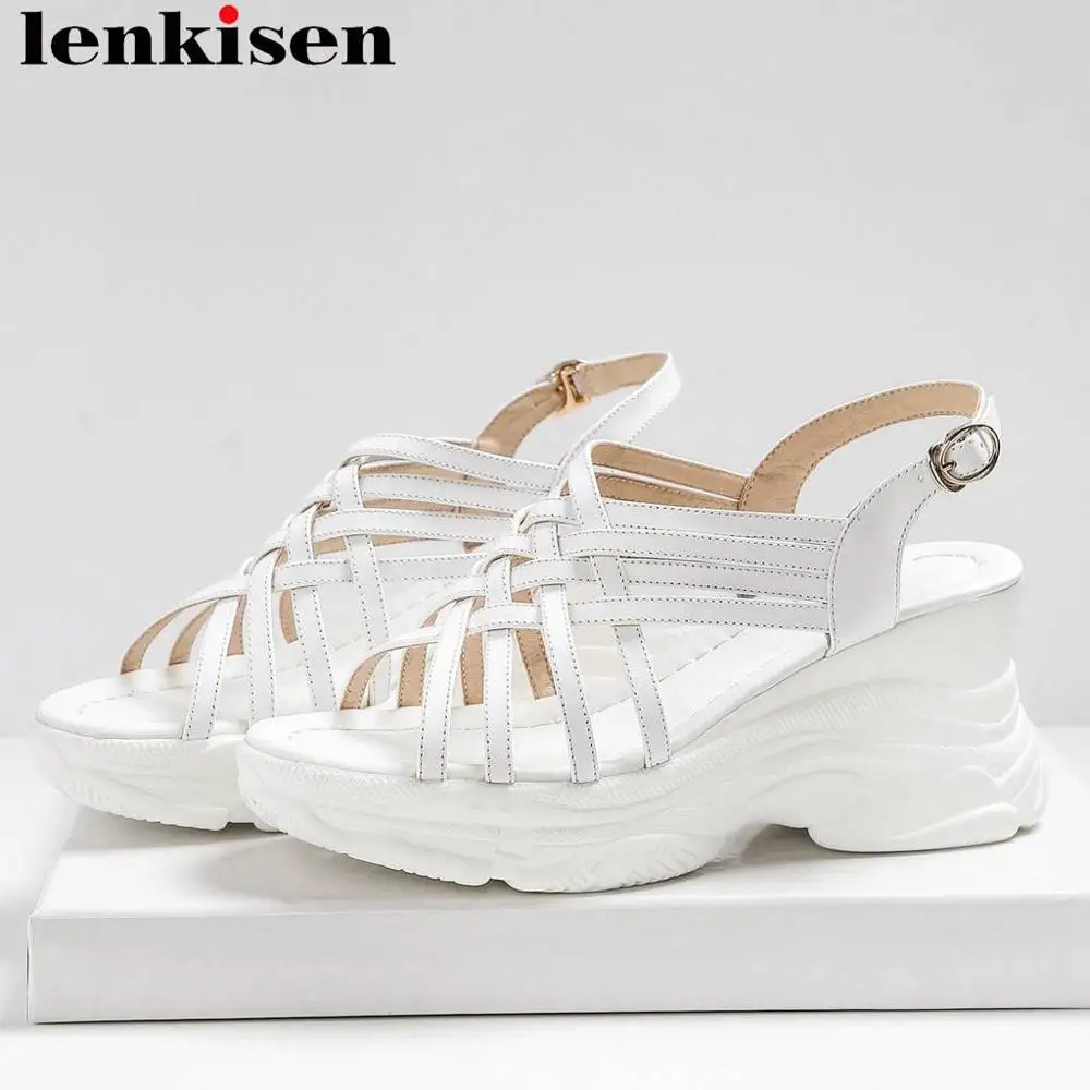Lenkisen vintage art design peep toe buckle strap plus size women sandals high bottom waterproof slingback gladiator shoes L2f2
Lenkisen vintage art design peep toe buckle strap plus size women sandals high bottom waterproof slingback gladiator shoes L2f2