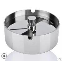 Household Merchandises Ashtrays Thickening rotary stainless steel ashtray free shipping image