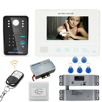 7 "rfid wachtwoord video deurtelefoon intercom systeem deurbel camera 1000tvl + elektrische drop bolt lock
7 "rfid wachtwoord video deurtelefoon intercom systeem deurbel camera 1000tvl + elektrische drop bolt lock