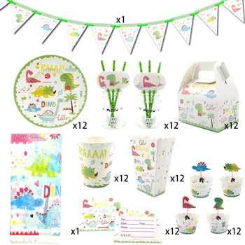 98pcs Party supplies for 12 kids Dinosaur theme birthday party decoration tableware set, plate cup straw banner candybox topper
98pcs Party supplies for 12 kids Dinosaur theme birthday party decoration tableware set, plate cup straw banner candybox topper