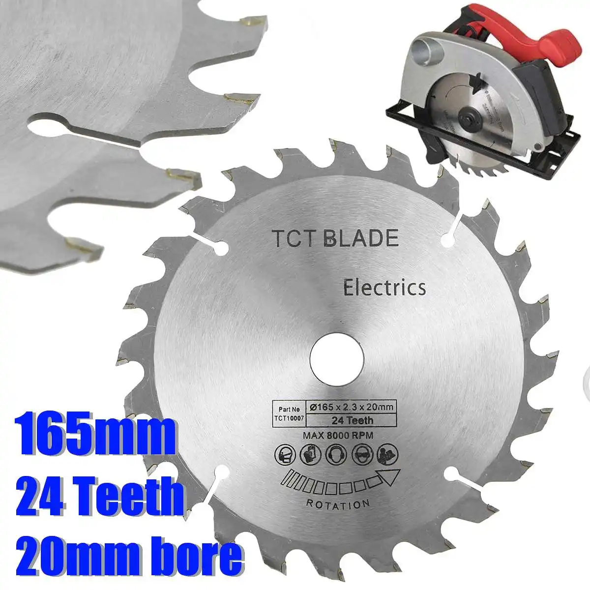 165mm 24 Teeth Saw Blade HSS 20mm Bore Cutting Disc Circular Saw Blade with Reduction Rings
165mm 24 Teeth Saw Blade HSS 20mm Bore Cutting Disc Circular Saw Blade with Reduction Rings