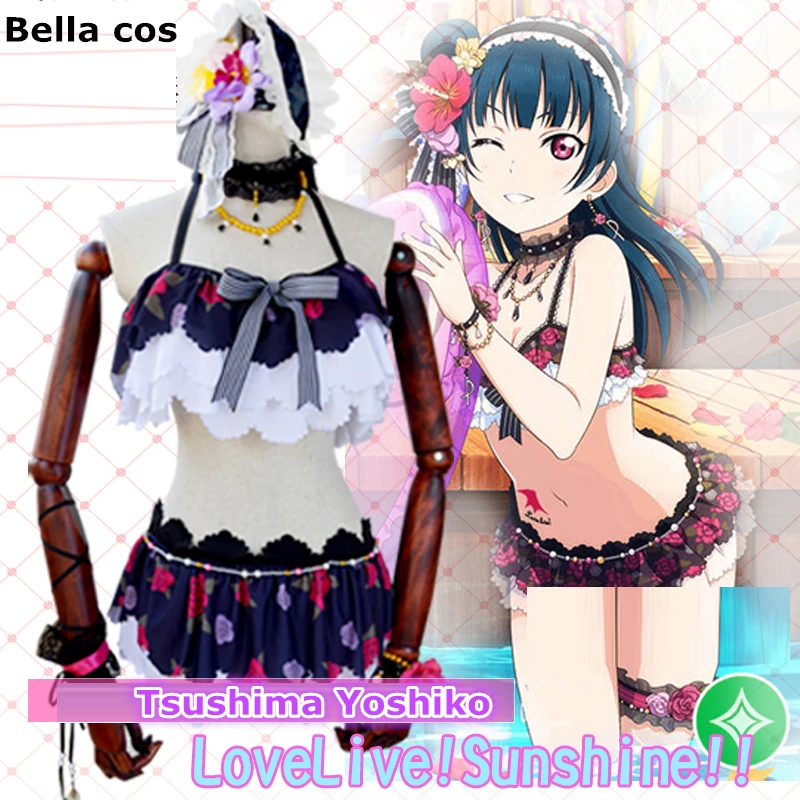 Love live sunshine Aqours Tsushima Yoshiko cosplay costume sexy bikini blue swimsuit swimdress Anime clothes pool party outfit
Love live sunshine Aqours Tsushima Yoshiko cosplay costume sexy bikini blue swimsuit swimdress Anime clothes pool party outfit
