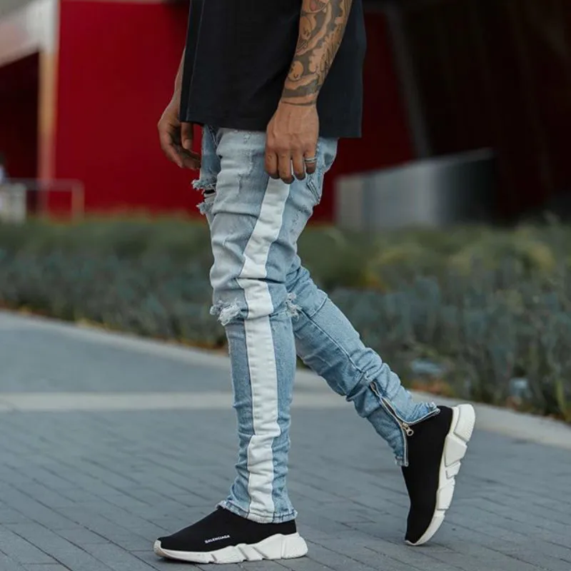 side strap jeans mens