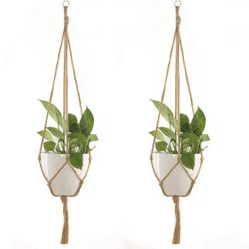 Hanging Baskets Macrame Plant Hanger Flower Pot Holder Hanger Wall Decoration Countyard Garden Jute Rope Braided Craft
Hanging Baskets Macrame Plant Hanger Flower Pot Holder Hanger Wall Decoration Countyard Garden Jute Rope Braided Craft