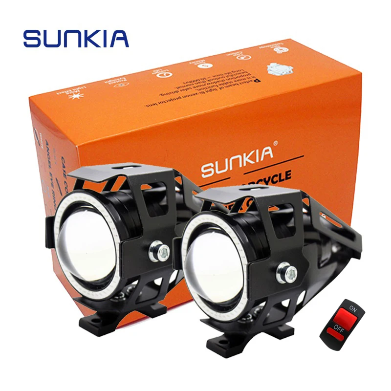 2Pcs/Lot SUNKIA Motorcycle LED Headlight Fog Light CREE Chip U7 3000LM Devil Angel Eye DRL Daytime Running Light Spot Lamp BK
2Pcs/Lot SUNKIA Motorcycle LED Headlight Fog Light CREE Chip U7 3000LM Devil Angel Eye DRL Daytime Running Light Spot Lamp BK