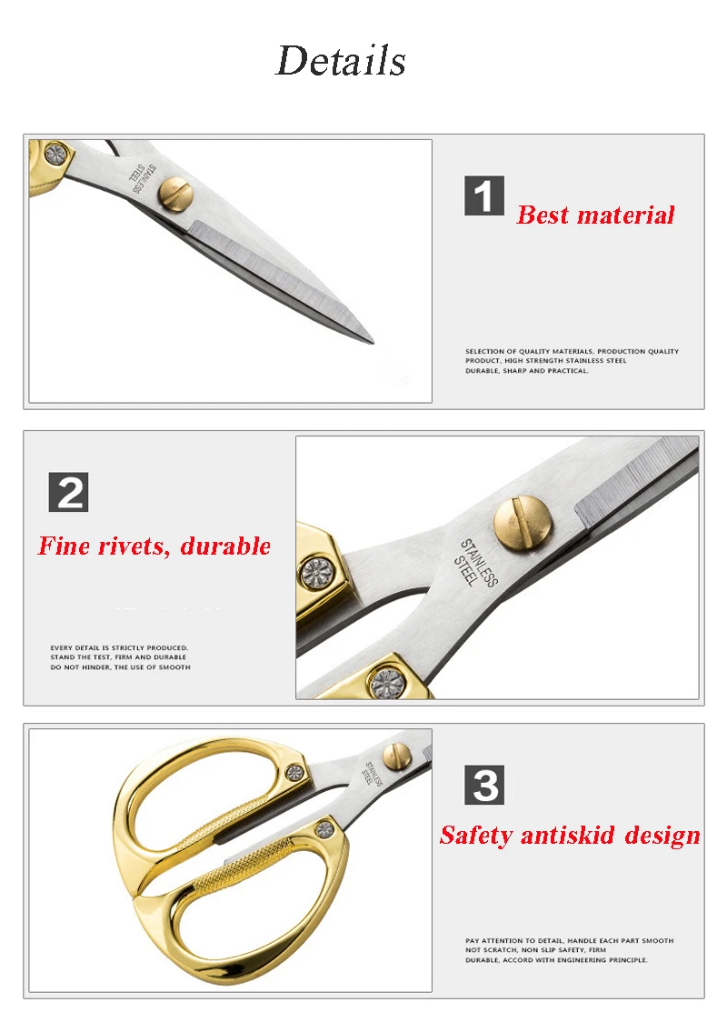 Fashion Vintage Professional Tailor Scissors Pinking Shears Fabric Craft Tailor Scissor Multi-functio Embroidery Scissors Sewing (1)