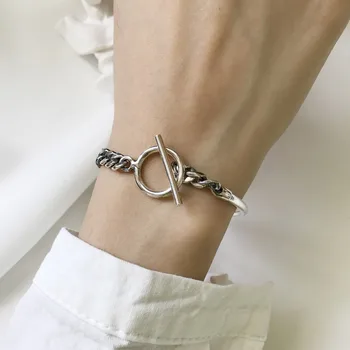 Authentic 925 Sterling silver A half chain take buckle CHAIN bracelets BANGLE Cuff Bracelet personality 925 silver XETS81
Authentic 925 Sterling silver A half chain take buckle CHAIN bracelets BANGLE Cuff Bracelet personality 925 silver XETS81