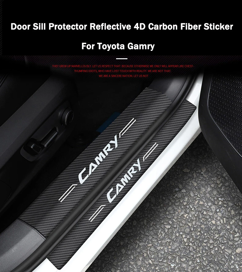 For Toyota Gamry 2018-2019 Carbon Fiber Sticker Door Entry Guard Door Sill Scuff Plate Stickers Auto Accessories
For Toyota Gamry 2018-2019 Carbon Fiber Sticker Door Entry Guard Door Sill Scuff Plate Stickers Auto Accessories