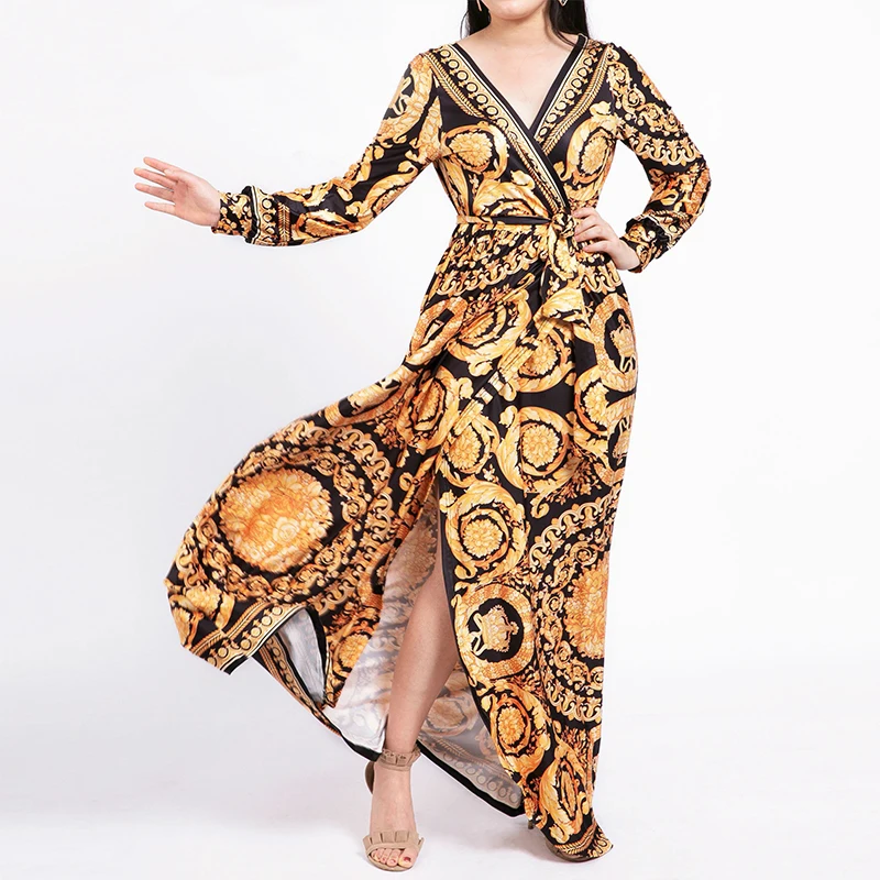 WAMNI Lady Sexy boho Streetwear Dress Spring Autumn Vintage Elegant Print Maxi Dress 2019 V-neck Long Sleeve Femme Party Dress
WAMNI Lady Sexy boho Streetwear Dress Spring Autumn Vintage Elegant Print Maxi Dress 2019 V-neck Long Sleeve Femme Party Dress