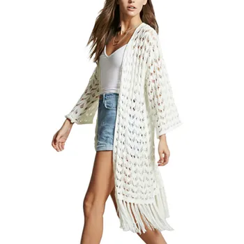 Chic V-Neck Hand Knitted Cardigan Long Knit Tassel Flower Hook Fringed Jacket Kimono Hollow Long Crochet Coat
Chic V-Neck Hand Knitted Cardigan Long Knit Tassel Flower Hook Fringed Jacket Kimono Hollow Long Crochet Coat