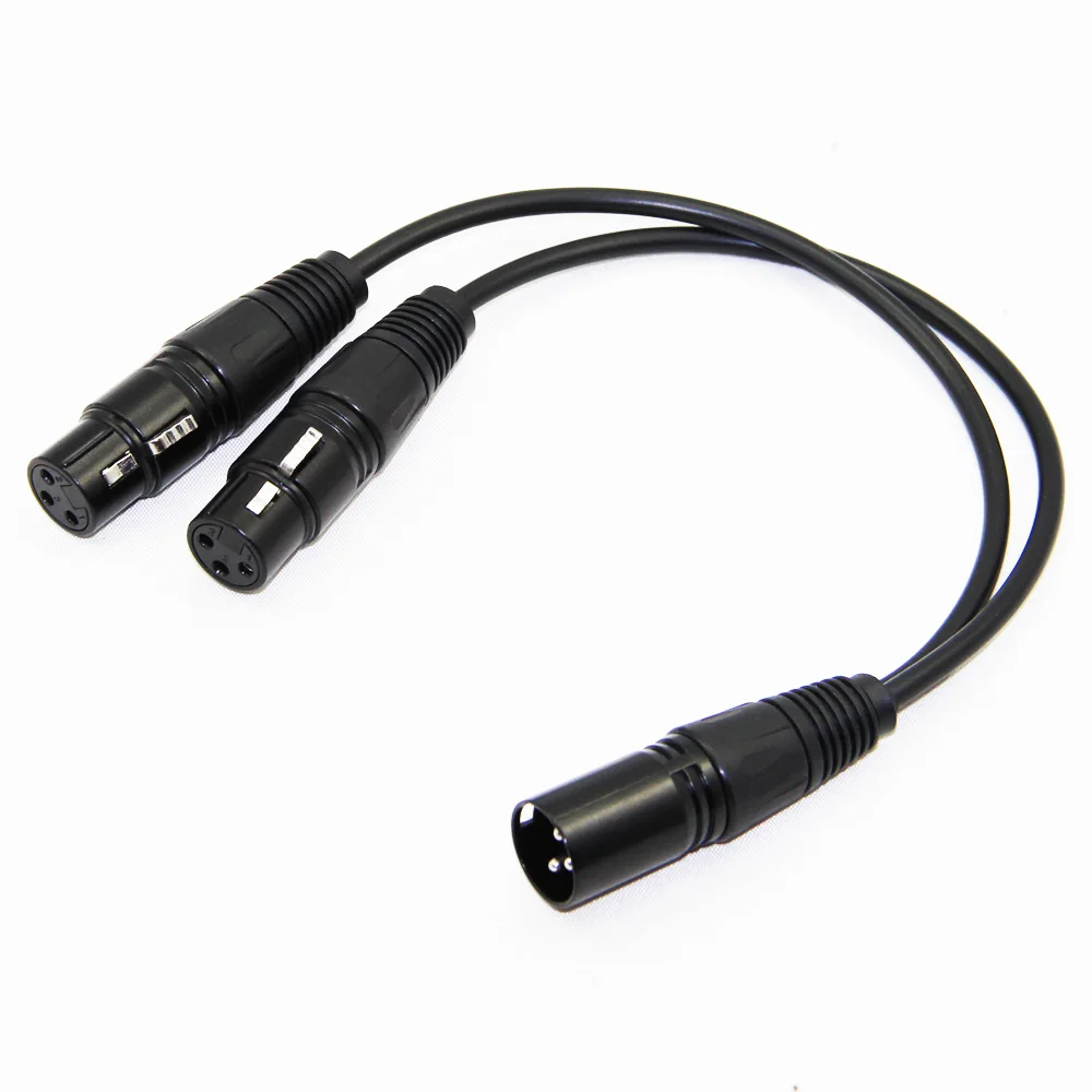 3Pin 30cm XLR Male to Dual Female Splitter Cable Converter for stage light controller
3Pin 30cm XLR Male to Dual Female Splitter Cable Converter for stage light controller