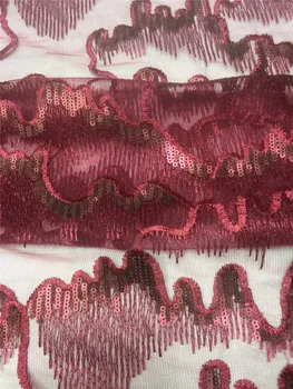 Very Beautiful Plain wine color Mesh sequins fabric French net Fabric For party dress 5 yards/lot
Very Beautiful Plain wine color Mesh sequins fabric French net Fabric For party dress 5 yards/lot