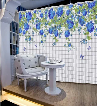 Home Bedroom Decoration Custom Curtain 3D Curtains White Brick Wall Blue Flower Blackout Shade Window Curtains
Home Bedroom Decoration Custom Curtain 3D Curtains White Brick Wall Blue Flower Blackout Shade Window Curtains