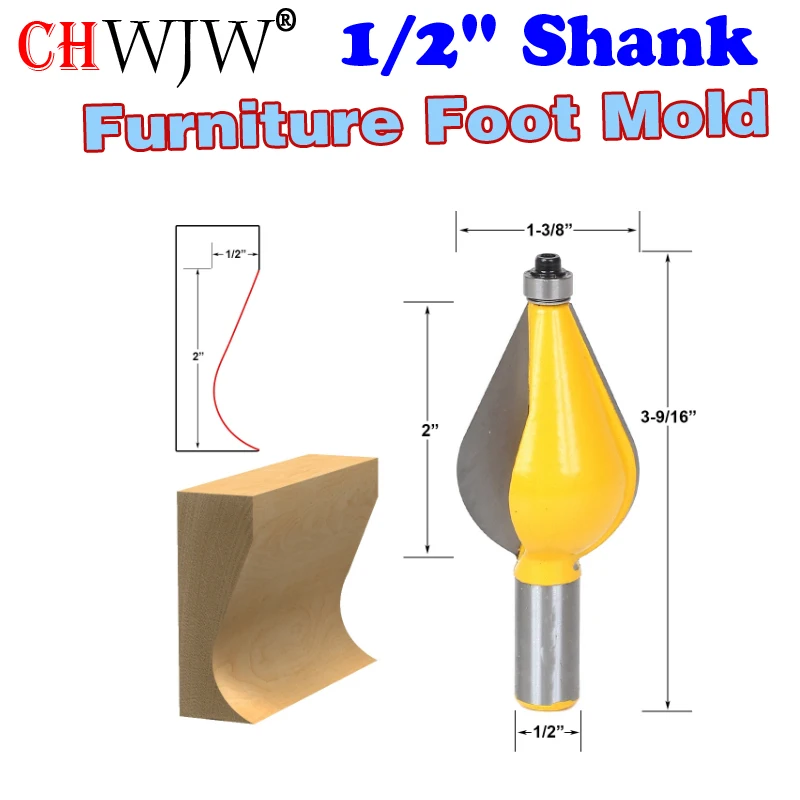 1PC 1/2" Shank Large Furniture Foot Mold Router Bit Line knife Woodworking cutter Tenon Cutter for Woodworking Tools
1PC 1/2" Shank Large Furniture Foot Mold Router Bit Line knife Woodworking cutter Tenon Cutter for Woodworking Tools