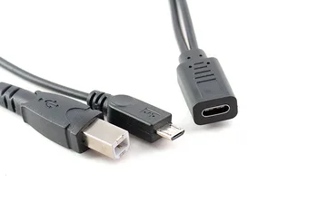 USB-C 3.1 Type C Female to Micro & USB 2.0 B Male Data Charge HDD Printer Cable 30cm
USB-C 3.1 Type C Female to Micro & USB 2.0 B Male Data Charge HDD Printer Cable 30cm