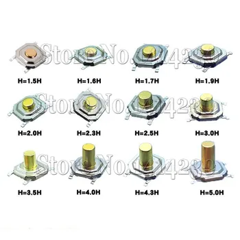 Tactile Push Button Switch Momentary Tact 5.2x5.2 / 4x4x1.5mm/1.6/1.7/2/2.5/3/3.5/4.3/5/6H/mm 4pin SMD Surface Mount mini switch
Tactile Push Button Switch Momentary Tact 5.2x5.2 / 4x4x1.5mm/1.6/1.7/2/2.5/3/3.5/4.3/5/6H/mm 4pin SMD Surface Mount mini switch