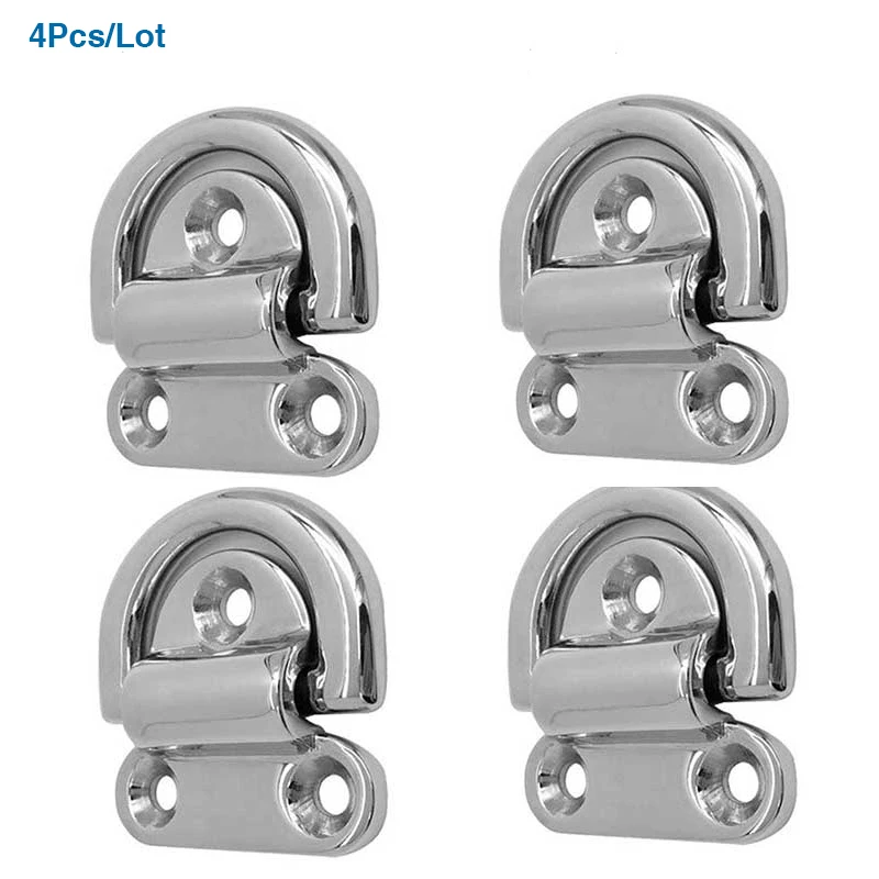 4PCS 316 Stainless Steel D ring Deck Folding Pad Eye Lashing Tie Down Cleat for Yacht Motorboat Truck Mirror Polish Marine Grade
4PCS 316 Stainless Steel D ring Deck Folding Pad Eye Lashing Tie Down Cleat for Yacht Motorboat Truck Mirror Polish Marine Grade