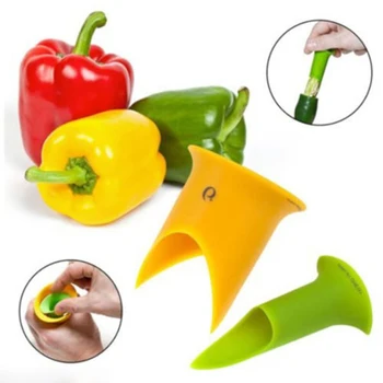 

2PCS=1 Set Pepper Chili Bell Jalapeno Corer Seed Remover Green Pepper Chilli Cutter Corer Slicer Fruit Peeler Kitchen Utensil