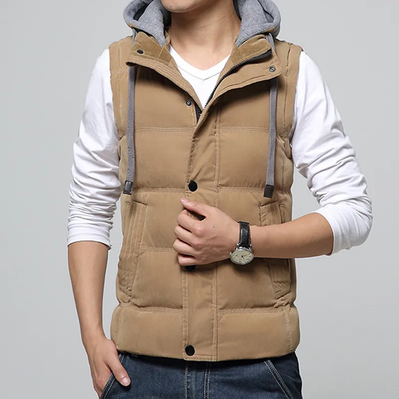Casual Men Vest Men Slim Fit 2018 Hot Sale Waistcoat Hat Detachable Hooded Winter Warm Windbreak Khaki Men Vest M- 4XL 4 Colors
Casual Men Vest Men Slim Fit 2018 Hot Sale Waistcoat Hat Detachable Hooded Winter Warm Windbreak Khaki Men Vest M- 4XL 4 Colors